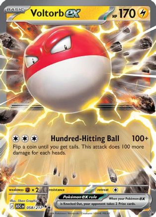 Voltorb ex 058/217 - Holofoil ME Ascended Heroes - Double Rare