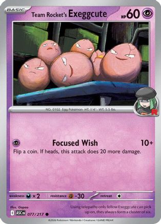 Team Rocket's Exeggcute 077/217 - Reverse Holofoil ME Ascended Heroes - Common