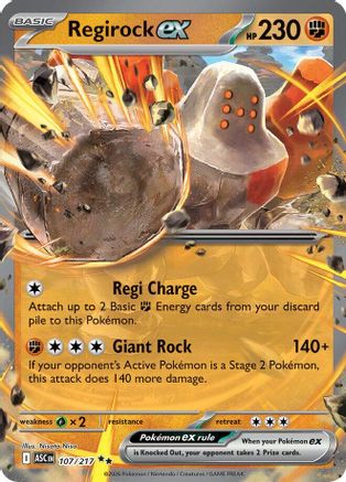 Regirock ex 107/217 - Holofoil ME Ascended Heroes - Double Rare