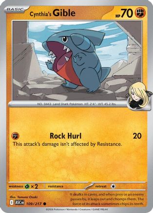 Cynthia's Gible 109/217 ME Ascended Heroes - Common