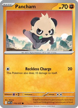 Pancham 115/217 - Reverse Holofoil ME Ascended Heroes - Common