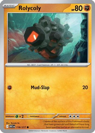 Rolycoly 118/217 - Reverse Holofoil ME Ascended Heroes - Common