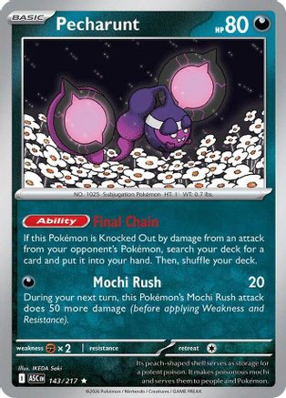 Pecharunt 143/217 - Reverse Holofoil ME Ascended Heroes - Rare