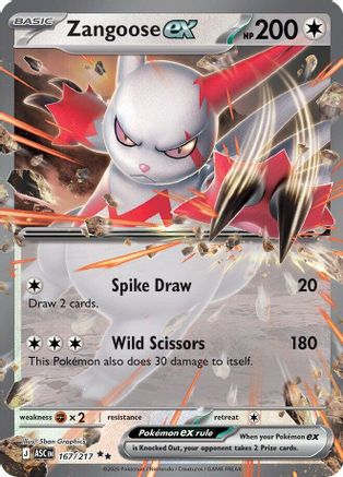 Zangoose ex 167/217 - Holofoil ME Ascended Heroes - Double Rare