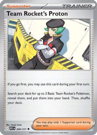 Team Rocket's Proton 208/217 - Reverse Holofoil ME Ascended Heroes - Uncommon