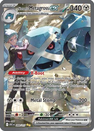 Steven's Metagross ex 289/217 - Holofoil ME Ascended Heroes - Special Illustration Rare