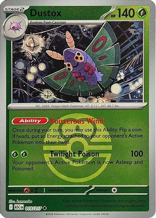 Dustox (Love Ball) - 015/217 - Reverse Holofoil ME Ascended Heroes - Uncommon