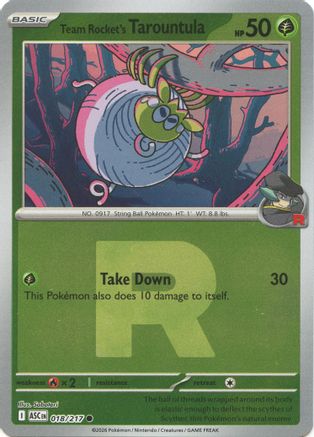 Team Rocket's Tarountula (Team Rocket) 018/217 - Reverse Holofoil ME Ascended Heroes - Common
