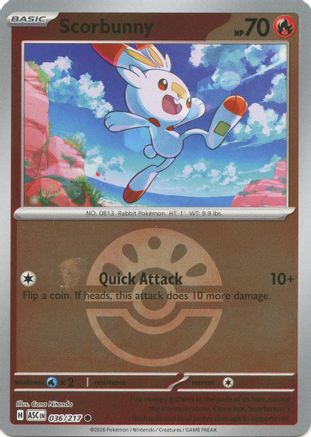 Scorbunny (Friend Ball) - 036/217 - Reverse Holofoil ME Ascended Heroes - Common