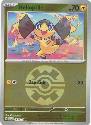 Helioptile (Quick Ball) 063/217 - Reverse Holofoil ME Ascended Heroes - Common