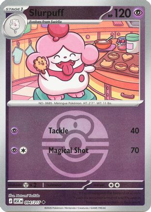 Slurpuff (Love Ball) - 094/217 - Reverse Holofoil ME Ascended Heroes - Uncommon