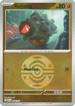 Rolycoly (Dusk Ball) 118/217 - Reverse Holofoil ME Ascended Heroes - Common