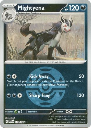 Mightyena (Dusk Ball) - 129/217 - Reverse Holofoil ME Ascended Heroes - Uncommon
