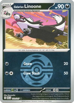 Galarian Linoone (Dusk Ball) 131/217 - Reverse Holofoil ME Ascended Heroes - Common