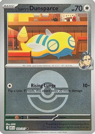 Larry's Dunsparce (Poke Ball) 163/217 - Reverse Holofoil ME Ascended Heroes - Common