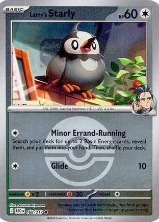 Larry's Starly (Poke Ball) 168/217 - Reverse Holofoil ME Ascended Heroes - Common