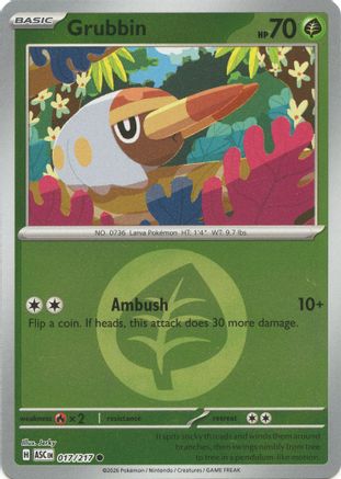 Grubbin (Energy Symbol Pattern) 017/217 - Reverse Holofoil ME Ascended Heroes - Common