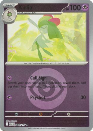 Kirlia (Energy Symbol Pattern) 088/217 - Reverse Holofoil ME Ascended Heroes - Common