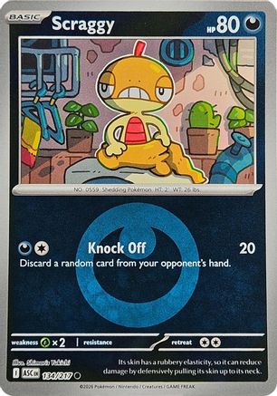 Scraggy (Energy Symbol Pattern) 134/217 - Reverse Holofoil ME Ascended Heroes - Common