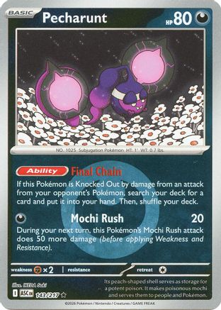 Pecharunt (Energy Symbol Pattern) 143/217 - Reverse Holofoil ME Ascended Heroes - Rare
