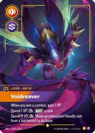 Kha'Zix - Voidreaver (Signature) (236*/219) - Unleashed Foil