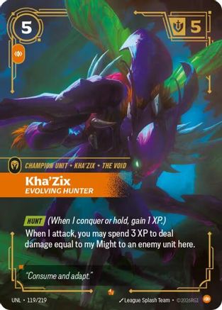 Kha'Zix - Evolving Hunter (119/219) - Unleashed Foil