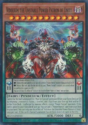 Vidolium the Unstable Power Patron of Unity (BLZD-EN010) - Blazing Dominion 1st Edition