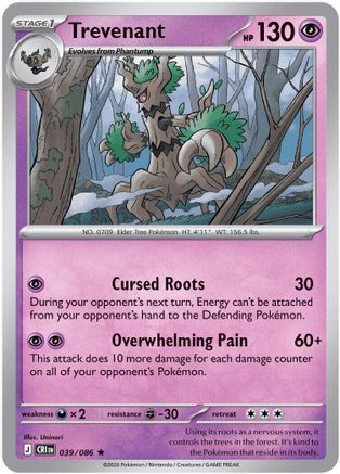 Trevenant 039/086 - Holofoil ME04 Chaos Rising - Rare