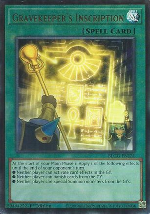 Gravekeeper's Inscription (BLGG-EN121) - Battles of Legend: Glorious Gallery 1st Edition