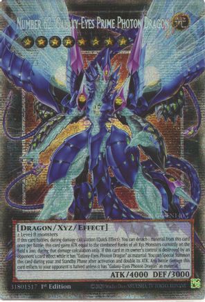 Number 62: Galaxy-Eyes Prime Photon Dragon (Starlight Rare) (BLGG-EN140) - Battles of Legend: Glorious Gallery 1st Edition