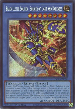 Black Luster Soldier - Soldier of Light and Darkness (Secret Rare) (CORI-EN028) - Chaos Origins 1st Edition