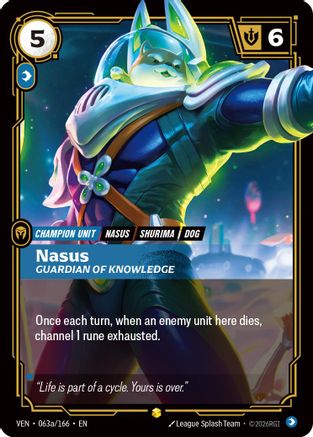 Nasus - Guardian of Knowledge (Alternate Art) (063a/166) - Vendetta Foil