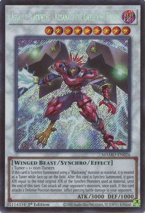 Assault Blackwing - Kusanagi the Gathering Storm (Secret Rare) (MAMO-EN026) - Magnificent Monsters 1st Edition