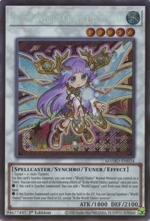 Ib the World Chalice Justiciar (Secret Rare) (MAMO-EN034) - Magnificent Monsters 1st Edition