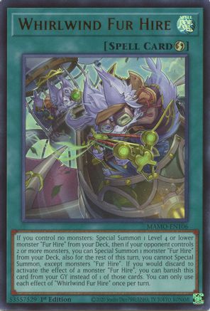 Whirlwind Fur Hire (MAMO-EN106) - Magnificent Monsters 1st Edition