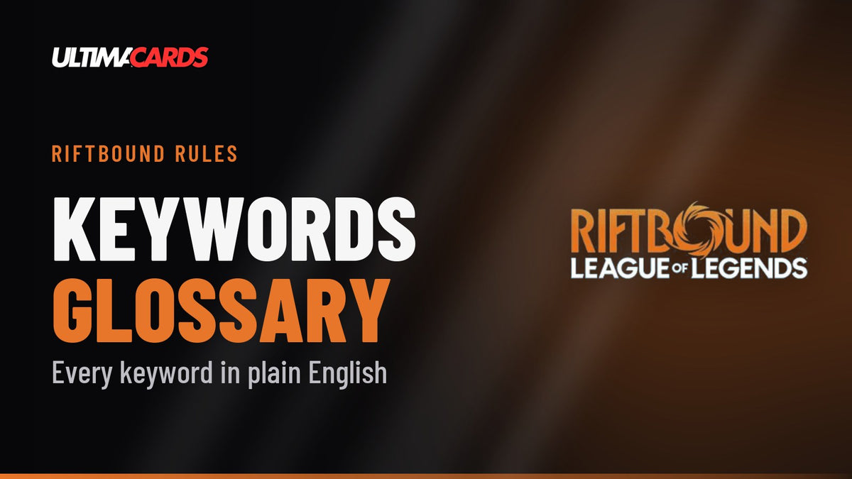 Ultima Cards Riftbound guide cover: Keywords glossary