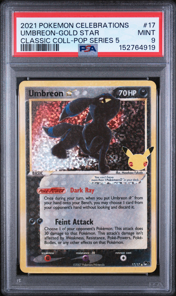 2021 POKEMON CELEBRATIONS CLASSIC COLLECTION #17 UMBREON-GOLD STAR CLASSIC COLL-POP SERIES 5
