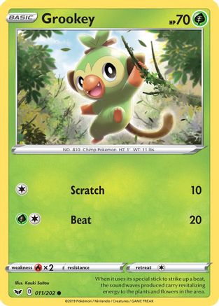 Grookey (011) - 011/202  SWSH01 Sword & Shield Base Set - Common