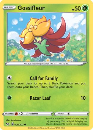 Gossifleur - 020/202  - Reverse Holofoil SWSH01 Sword & Shield Base Set - Common