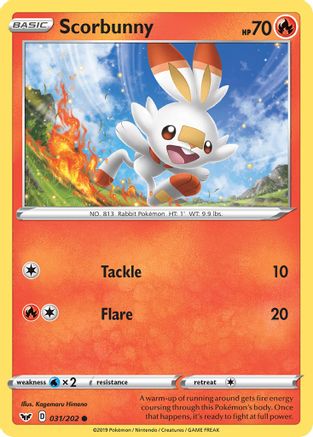 Scorbunny (031) - 031/202  SWSH01 Sword & Shield Base Set - Common