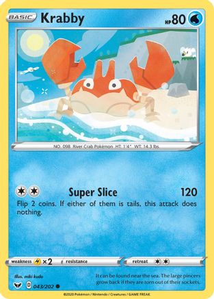 Krabby (043) - 043/202  SWSH01 Sword & Shield Base Set - Common