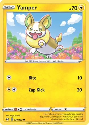 Yamper (074) - 074/202  SWSH01 Sword & Shield Base Set - Common