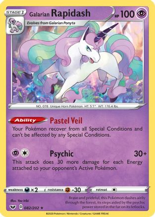 Galarian Rapidash - 082/202  SWSH01 Sword & Shield Base Set - Rare
