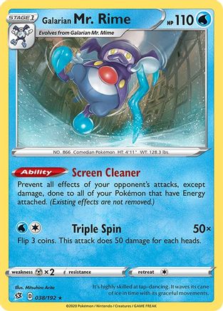 Galarian Mr. Rime - 038/192  - Reverse Holofoil SWSH02 Rebel Clash - Rare