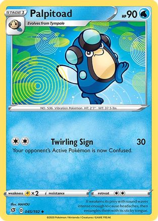 Palpitoad - 045/192  - Reverse Holofoil SWSH02 Rebel Clash - Uncommon