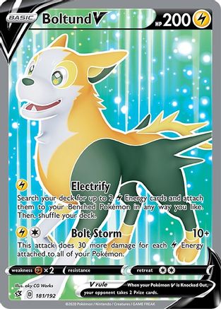 Boltund V (Full Art) - 181/192  - Holofoil SWSH02 Rebel Clash - Ultra Rare