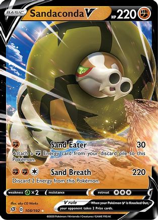 Sandaconda V - 108/192  - Holofoil SWSH02 Rebel Clash - Ultra Rare