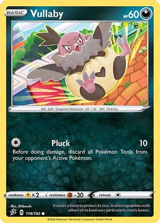 Vullaby - 119/192  - Reverse Holofoil SWSH02 Rebel Clash - Common