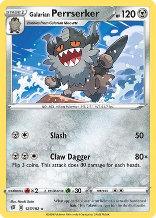 Galarian Perrserker - 127/192  SWSH02 Rebel Clash - Rare