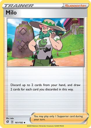 Milo - 161/192  - Reverse Holofoil SWSH02 Rebel Clash - Uncommon